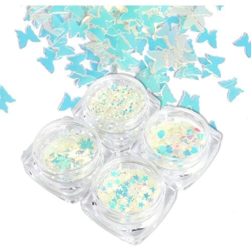 4 Styles Luminous Sequins Glow In the Dark Glitters Fluorescent Sequins Resin Jewelry Findings Nail Art Decor Craft Tool