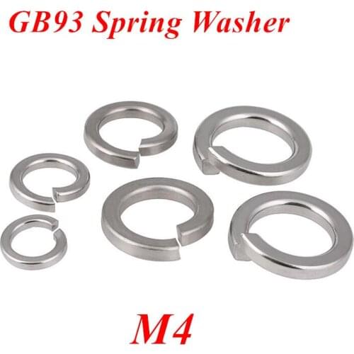 500pcs M4 GB93 Spring Washer Shim Washer Ring Washer 4mm Circlip retaining ring gasket 304 Stainless steel