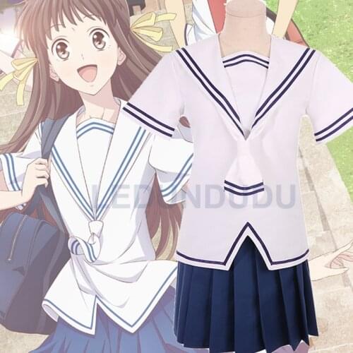 Anime Fruits Basket 2019 Cosplay Costume Tohru Honda Summer JK School Uniform Girls Cosplay Clothes