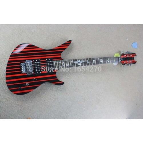 Free shipping new electric guitar volume multivalent excellent shape wine red and black guitar 150708