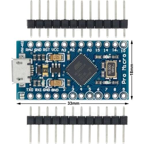 Free Shipping New Pro Micro ATmega32U4 5V/16MHz Module with 2 row pin header 10PCS For Arduino