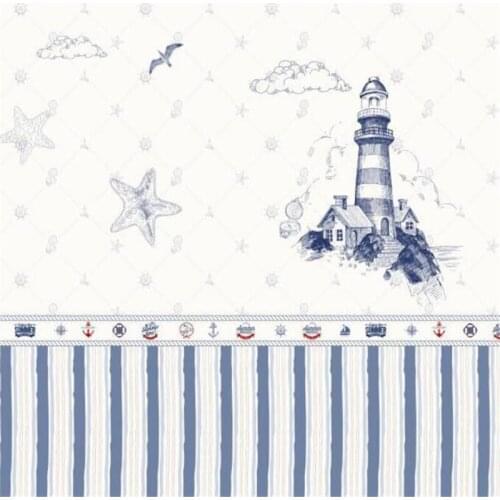 Beibehang Seamless wallpaper for childrens roomTV background wall covering modern minimalist Mediterranean boys and girls ocean