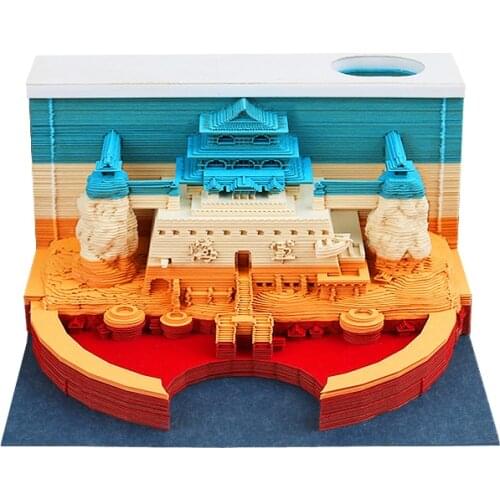 DIY Note Paper Art Building Block 3D Stick Notes Memo Pads Convenience Stickers Creative Taiyi Palace Post Notes