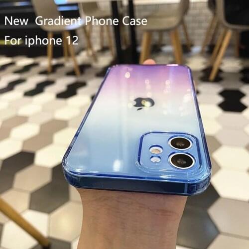 Gradient Case on For iPhone 12 Pro Max iPhone12 11 Pro Max 11Pro X XS XR Case Luxury Clear Cover for iPhone 11 Cases Metal Ring