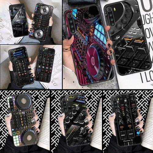 Music DJ Controller Mixer Phone case For Xiaomi Redmi Note 7 7A 8 8T 9 9A 9S 10 K30 Pro Ultra black silicone shell soft bumper