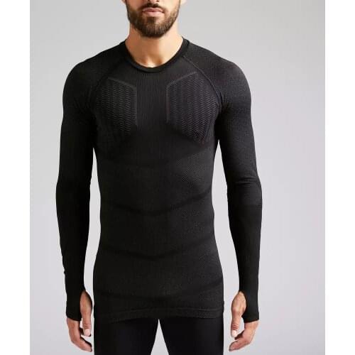 Black Compression t shirt Men Running Quick dry T-shirt Gym Fitness Skinny Tee Tops New Male Bodybuilding Workout Sports Clothes