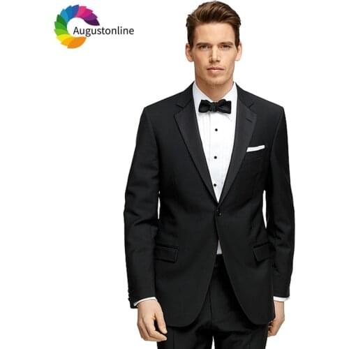 Black Business Men Suits For Wedding Costume Blazer Custom Made Tuxedos Slim Fit Formal Best Man 2018 Terno Traje Hombre 2Pieces