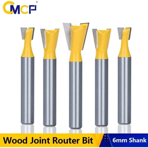 CMCP 6mm Shank 1/4 Dovetail Joint Router Bits Woodworking Engraving Bit 14 Degree Milling Cutter for Woodworking Tools