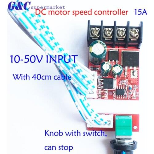 DC 10V-50V 15A 300W PWM DC Motor Speed Controller Module Speed Regulator Control LED Dimmer Board Switch diy electronics