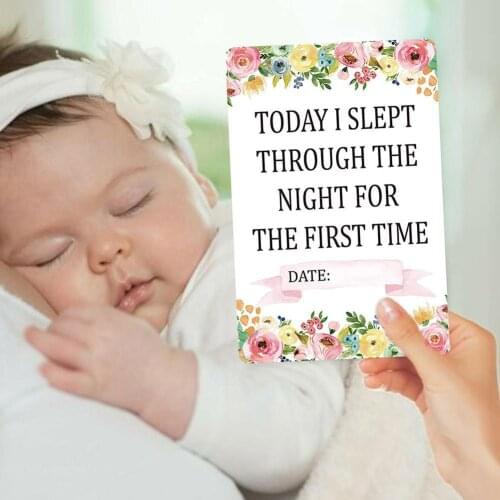 Montessori Newborn Child Milestone Month Sticker Card Blanket Month Photo H3G4