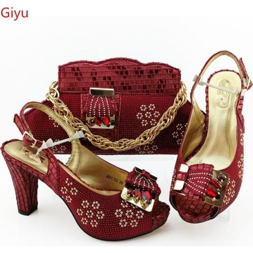 Doershow hot selling shoes and bag matching set italy 2019 designs for african shoes and bags wedding party free shipping!SGO1-7
