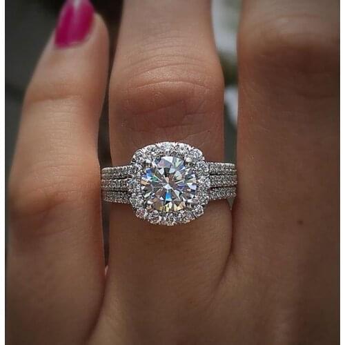 Huitan 2021 Trendy Women Rings with Brilliant Cubic Zirconia Luxury Engagement Rings Fashion Wedding Party Jewelry Drop Shipping