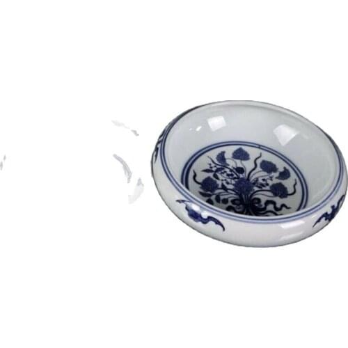 Chinese old porcelain A Set of blue and white floral pattern pen wash plates