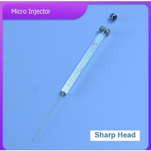 Lab Micro Injector 0.5/1/2/5/10/25/50/100/250/500/1000uL Glass Syringe Sharp Head Needle for Gas Chromatograph
