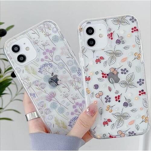 Cute Flower TpuTwo In One Phone Case for IPhone 12 Pro Max Xr Xsmax Soft Tpu Cover Case for Iphone 11 Pro Max Back Case Female