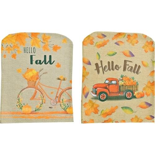 Thanksgiving Day Chair Cover Set Dining Room Slipcovers Seat Harvests Festival Autumn Hotel Banquet Case Table Decoration