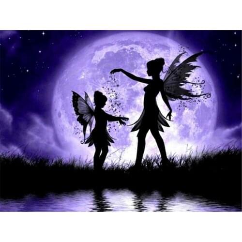 DIY 5D Diamond Painting Butterfly Wing Girl Full Round Drill Diamond Embroidered Mosaic Wall Art Picture Cross Stitch Kit