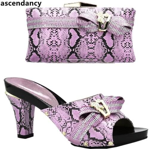 New Arrival Shoes and Bag Set African Set 2018 Matching Italian Shoe and Bag Set nigerian shoes and matching bags Party Shoes