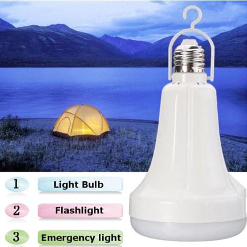 New LED Flashlight Emergency Bulb E27 USB Rechargeable Intelligent Energy Saving Light For Camping Fishing Emergency Lamps