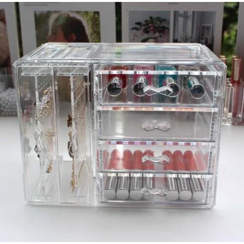 2018 NEW Cosmetic Organizer Oversized Drawers Desk Jewelry Organizer Acrylic Makeup Organizer Arrangement Storage Box