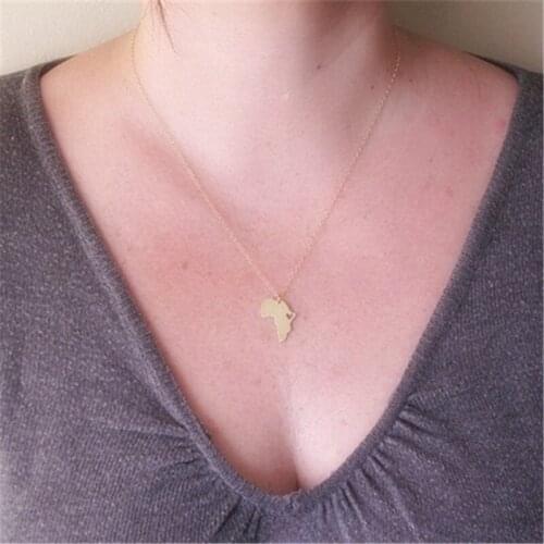 Map of Africa necklace Europe and the United States new hot selling map necklace gift to his girlfriend