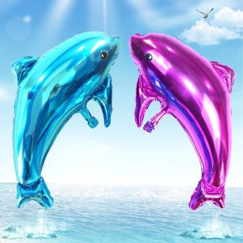 Lovely 30inch 40inch Dolphin Shape Foil Balloon Kids Toy Animal Balloons Ocean Theme Party Decoration 1pc Helium Balloon JL0083