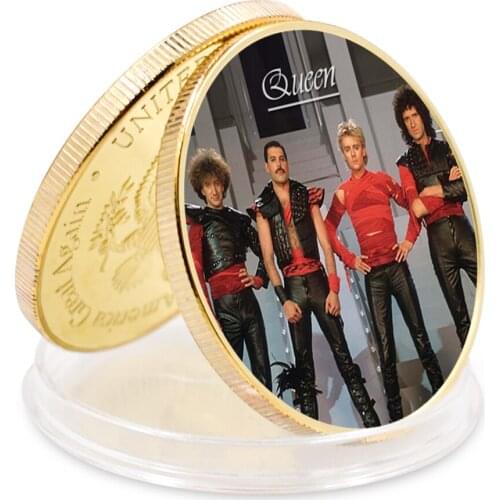 Queen Silver Coin Freddie Mercury Commemorative Challenge Coins Collectibles Gold Play Eagle Back for Christmas Gift