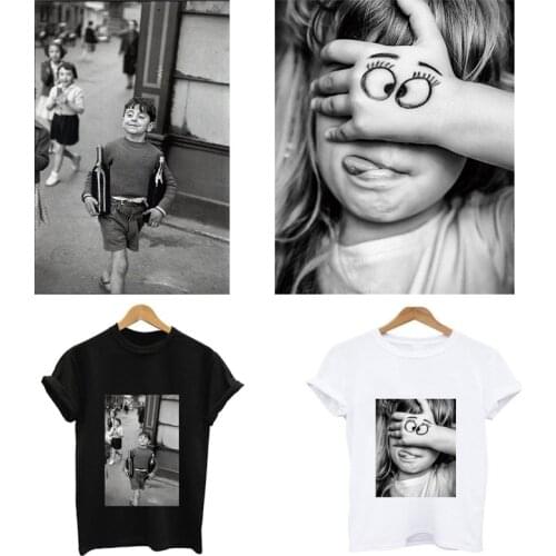 Bresson works boy stripes iron on patches appliques thermo stickers on clothes transfer fusible clothing custom patch tops