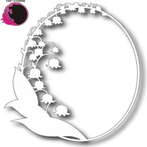Lily Of The Valley Frame Metal Cutting Dies Decoration Scrapbook Paper Craft Knife Mould Blade Punch Stencils