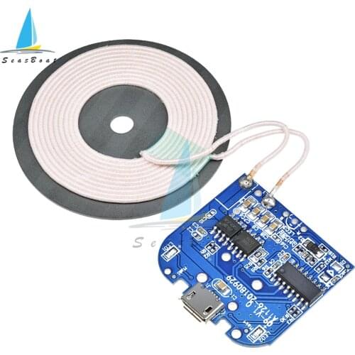 5V Qi Standard Wireless Charging Transmitter 10W Charger Module PCBA Circuit Board Coil for Micro USB Mobile Phone Charger Board