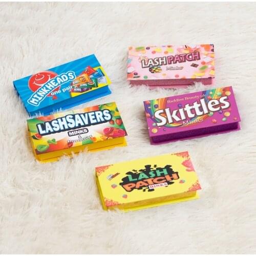 Eyelash Candy Yellow Blue Series Packing Box Wholesale Lashes Boxes Empty Eyelash Package Boxes Case 8-25mm Lashes Rectangle Box