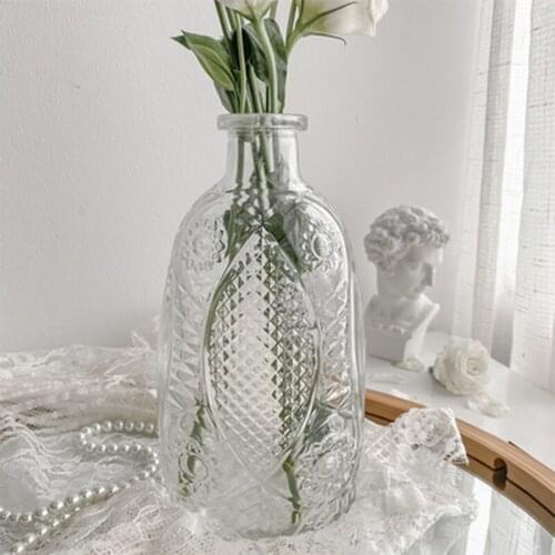 Carved Fish Relief Vase декор комнаты French Retro Transparent Flower Vases Decoracion Salon Casa декор дома Room Decoration