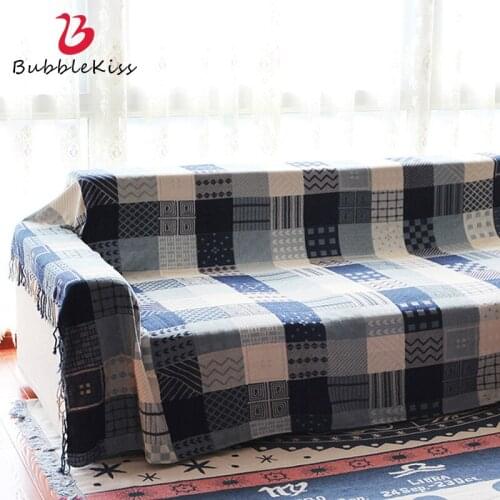 Bubble Kiss Vintage Plaid Sofa Knitting Blanket Decor High Quality Travel Portable Blankets For Beds Towel Dust Proof Blanket