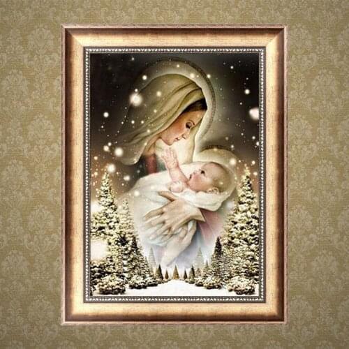 Y1UU Woman and Baby 5D Diamond Embroidery DIY Craft Painting Cross Stitch Home Decor