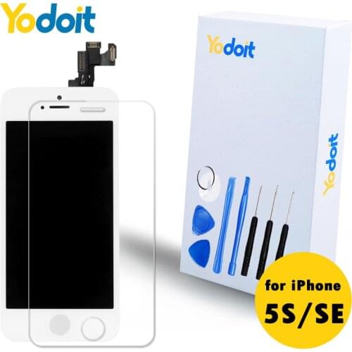 Yodoit for iPhone 5S SE Screen Replacement Assembly +Home Button LCD Display Touch Digitizer with Screen Film Protector Retina