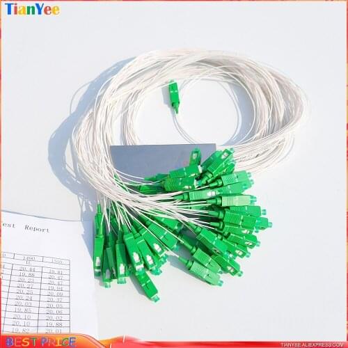 10PCS 1x8 1x16 1x32 SC APC fiber optic plc splitter steel tube cable 2 way 4way 8 way 16 way optical PLC splitter