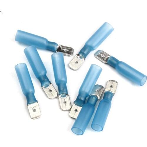 10Pcs/Set Assorted Insulated Spade Crimp Terminals Electrical Wire Heat Shrink Connectors
