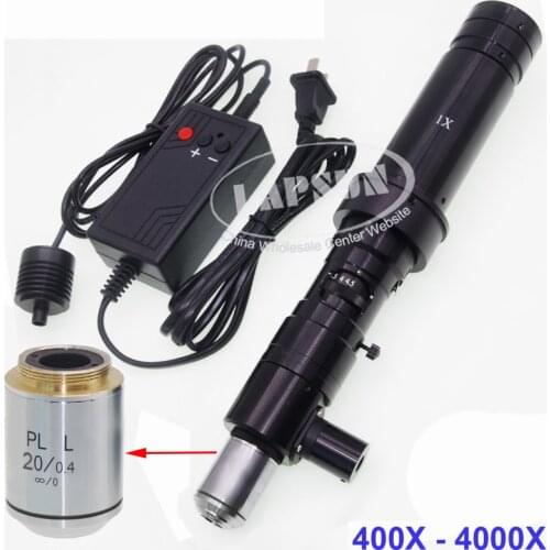 100X-1000X / 200X- 2000X / 400X-4000X Zoom Industry Microscope Camera Coaxial Light C-Mount Lens Fine Adjustment Stand Holder