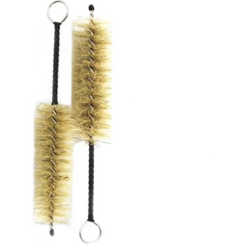 2 Pcs Trumpet Mouthpiece Brush Brown Natural Mane Cleaning Brush Trumpet Piston Brush Wind Instrument Maintenance Accessories