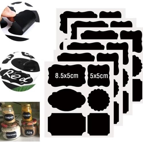 ZUCZUG 36pcs Waterproof Home Kitchen Jars Labels Stickers Glass Bottle Sticker Chalkboard Lables Tags Can Be Reused