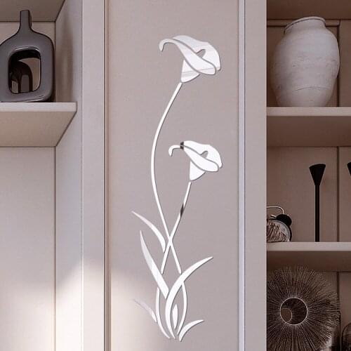 3D Diy Wall Sticker Flower Shape Stickers Acrylic Wall Sticker Modern Stickers Decoration para paredes bedroom decor L1010