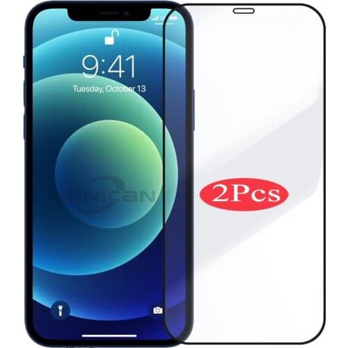 2Pcs 3D Protective Glass for iPhone 7 8 XR Xs Max on iPhone 11 12 Pro Max Screen Protector Full Cover Glass for iPhone 12 Mini