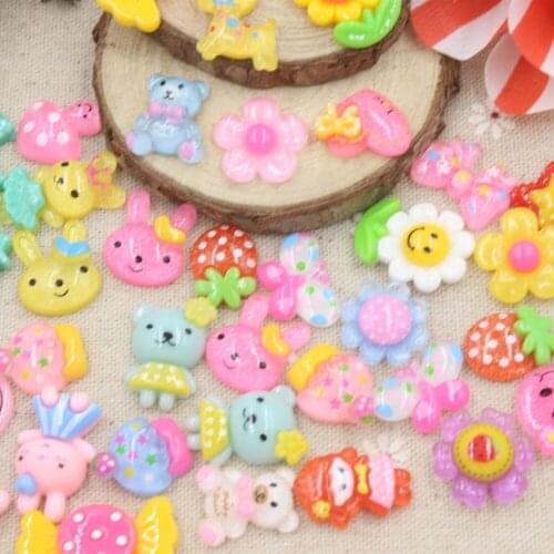 50pcs/lot mix color flatback resin kawaii accessory DIY handmade materials Hairbow Phone decoration