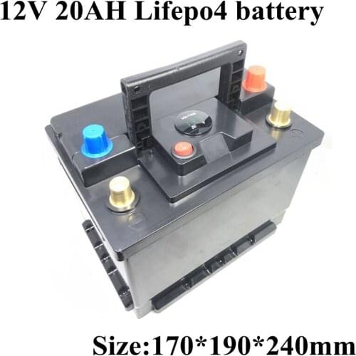 Portable 12v 20Ah Lifepo4 Battery Pack with USB Port ABS Case for Inverter E-bike Electric Bicycle Camping UPS + 5A Charger