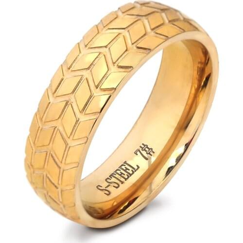 Beichong Classic 6MM Stainless Steel Groove Tire Finger Ring Size 7 To 12 Punk For Mens Male Wedding Band Gothic Jewelry Gift