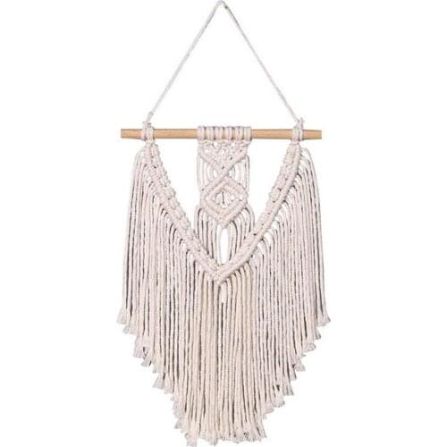 Macrame Tapestry Wall Hanging Decor Boho Chic Art Woven Tapestry for Nursery Bedroom Apartment Decoration