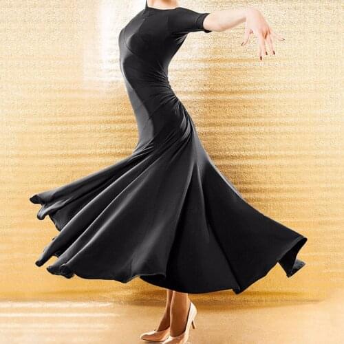 Customized Ballroom Dress Women Balltoom Practice Wear Waltz Dance Wear Black Dress Performance Costume Elegant Dresses DQ5053