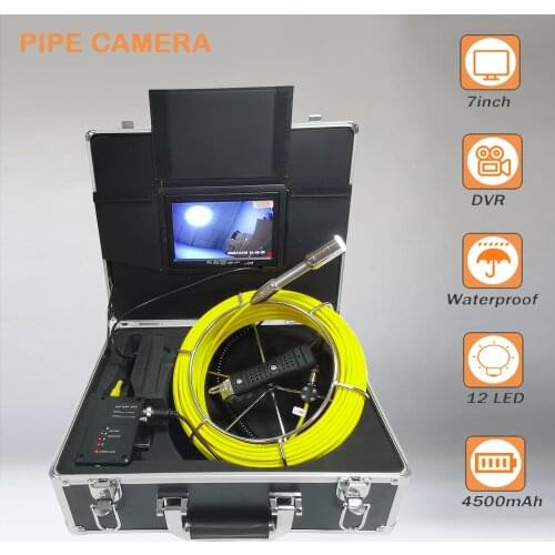 7" LCD Screen 23mm Lens Endoscope Sewer Camera 1000TVL Digital Pipe Drsin Inspection Camera Borescope 20-50m