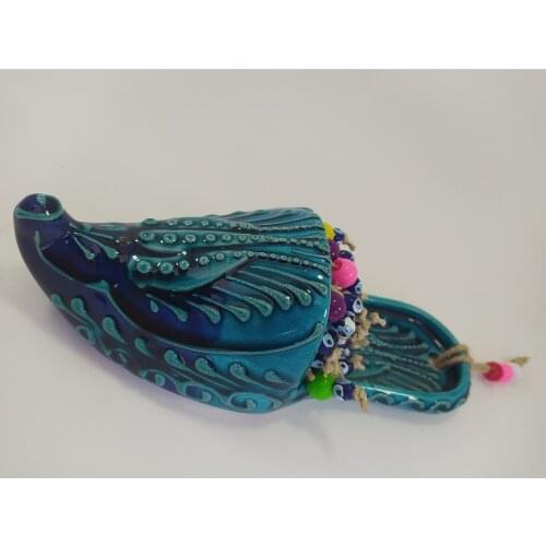 Ceramic Slipper Wall Hanging Turkish Traditional Evil Eye Home Decor Handmade Boho Room Decor