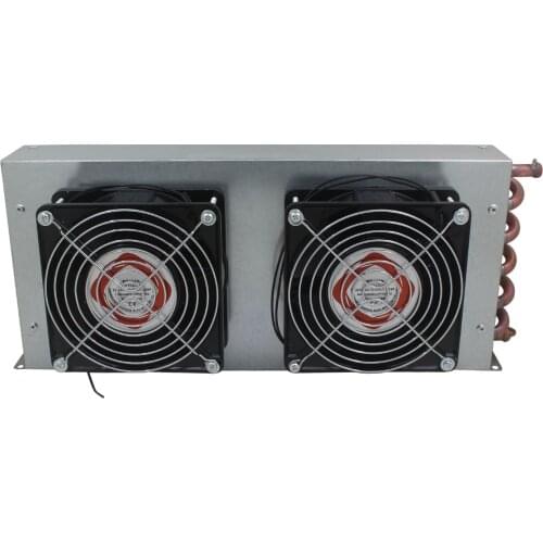 Small shell condenser radiator refrigerator freezer air-cooled water-cooled aluminum fin and copper tube heat exchanger with fan